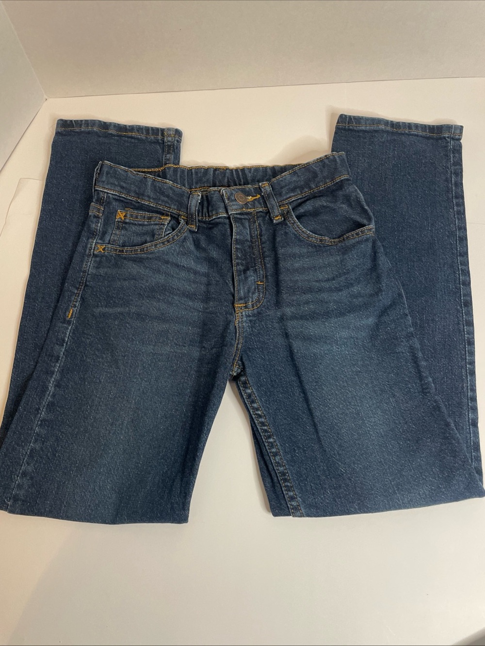Wrangler Jeans Boys Size 12 Dark Wash Western Adjustable Waist
